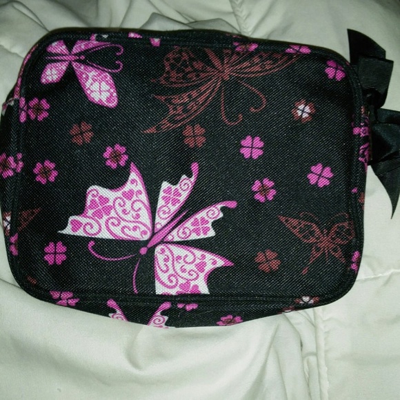 🌞   🌞 2 Make-up Bags, b&w, &pink butterflies - Picture 3 of 4